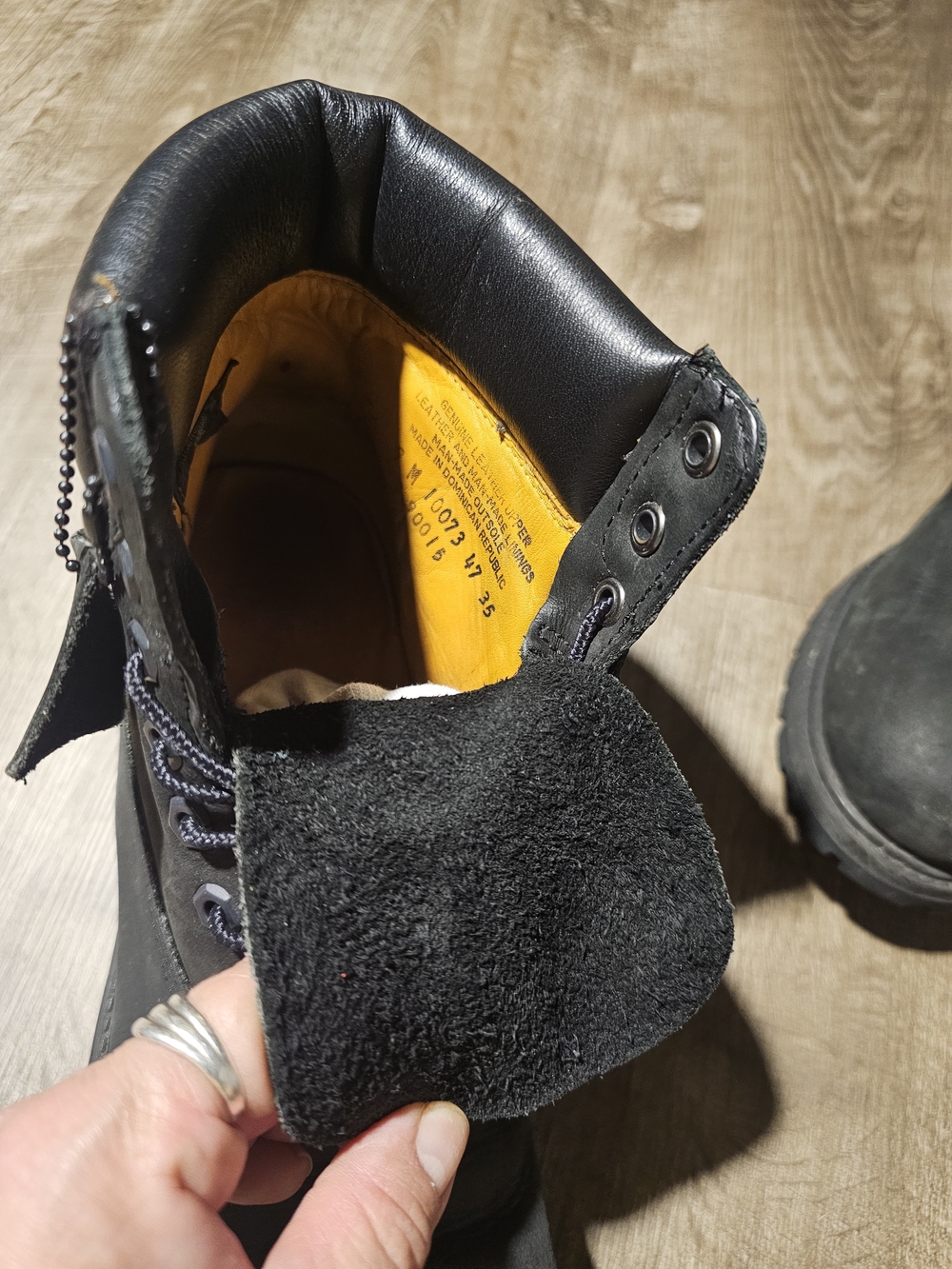 Timberland Black Men's Leather Lace-Up Boat/Work Boots - Picture 14 of 14